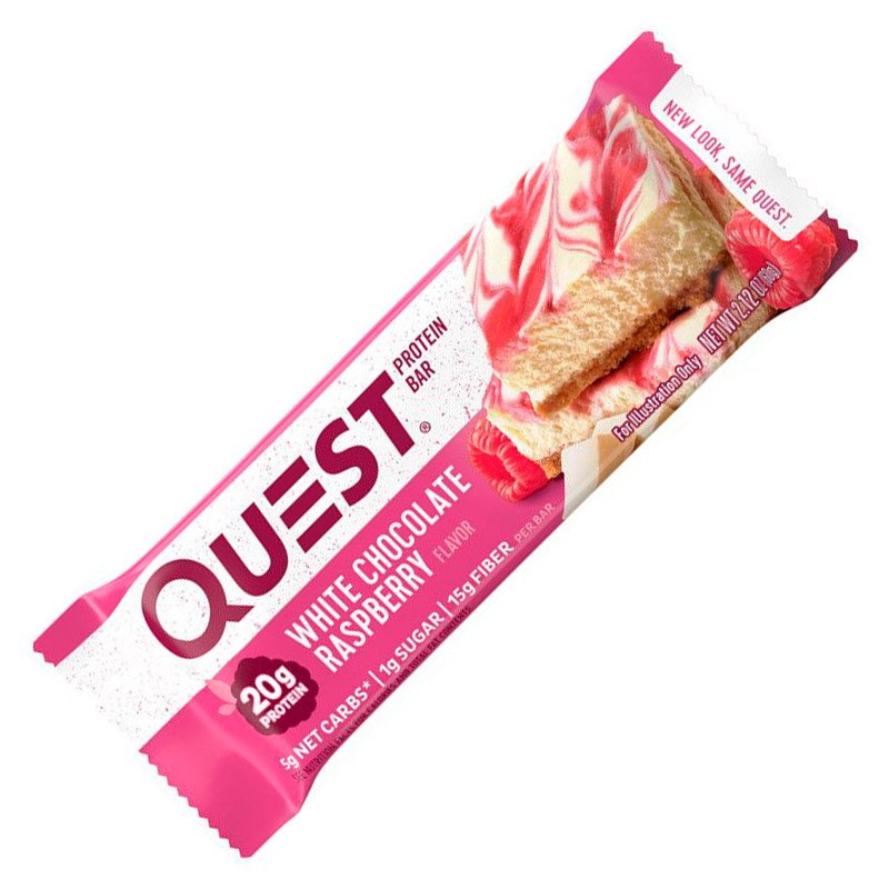 Батончик Quest Nutrition Protein Bar, 60 грамм Белый шоколад малина,  ml, Quest Nutrition. Bar. 