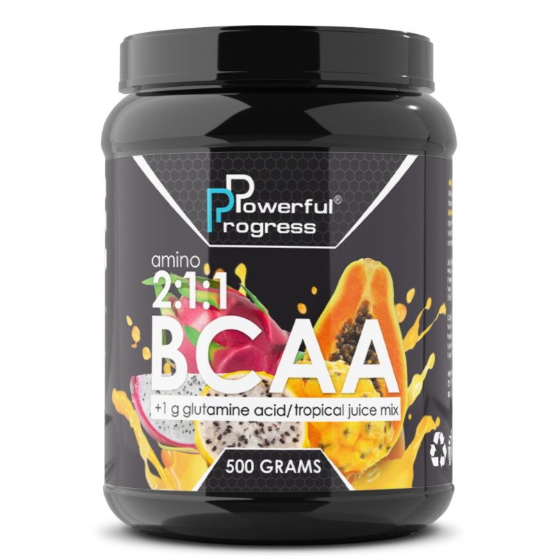 BCAA Powerful Progress BCAA 2:1:1, 500 грамм Фруктовый пунш,  ml, Powerful Progress. BCAA. Weight Loss recuperación Anti-catabolic properties Lean muscle mass 