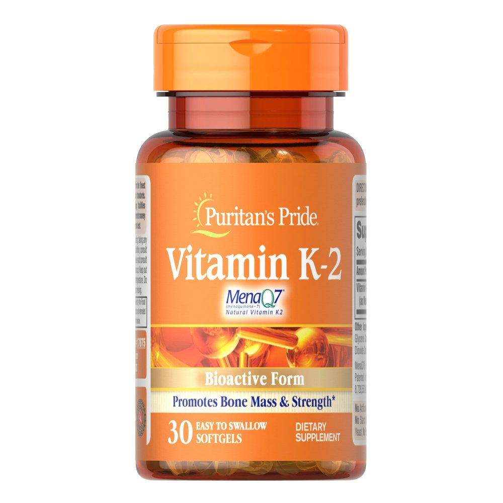 Puritan's Pride Витамины и минералы Puritan's Pride Vitamin K-2 (MenaQ7) 50 mcg, 30 капсул, , 