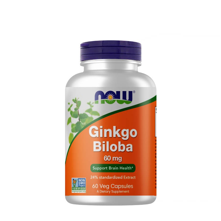 Натуральная добавка NOW Ginkgo Biloba 60 mg, 60 вегакапсул,  ml, Now. Natural Products. General Health 