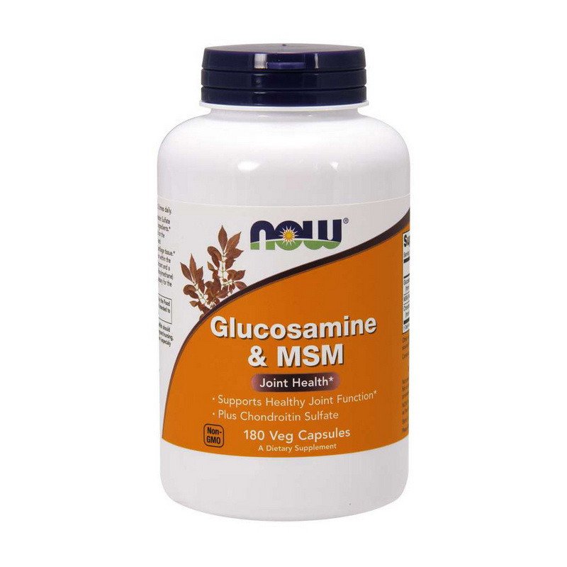 Now Глюкозамин МСМ Now Foods Glucosamine & MSM (180 капс) нау фудс, , 180 
