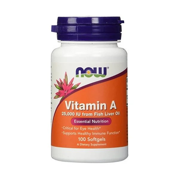Витамины и минералы NOW Vitamin A 25000 IU, 100 капсул,  ml, Now. Vitamins and minerals. General Health Immunity enhancement 
