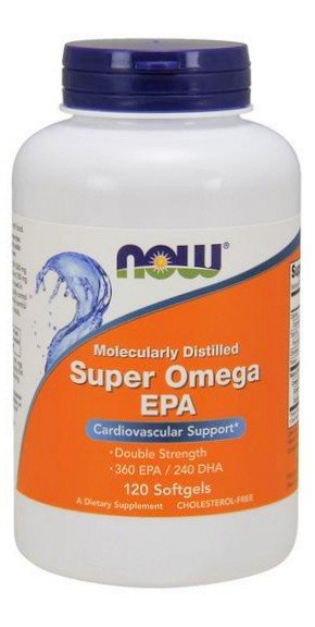 Super Omega EPA, 120 pcs, Now. Omega 3 (Fish Oil). General Health Ligament and Joint strengthening Skin health CVD Prevention Anti-inflammatory properties 