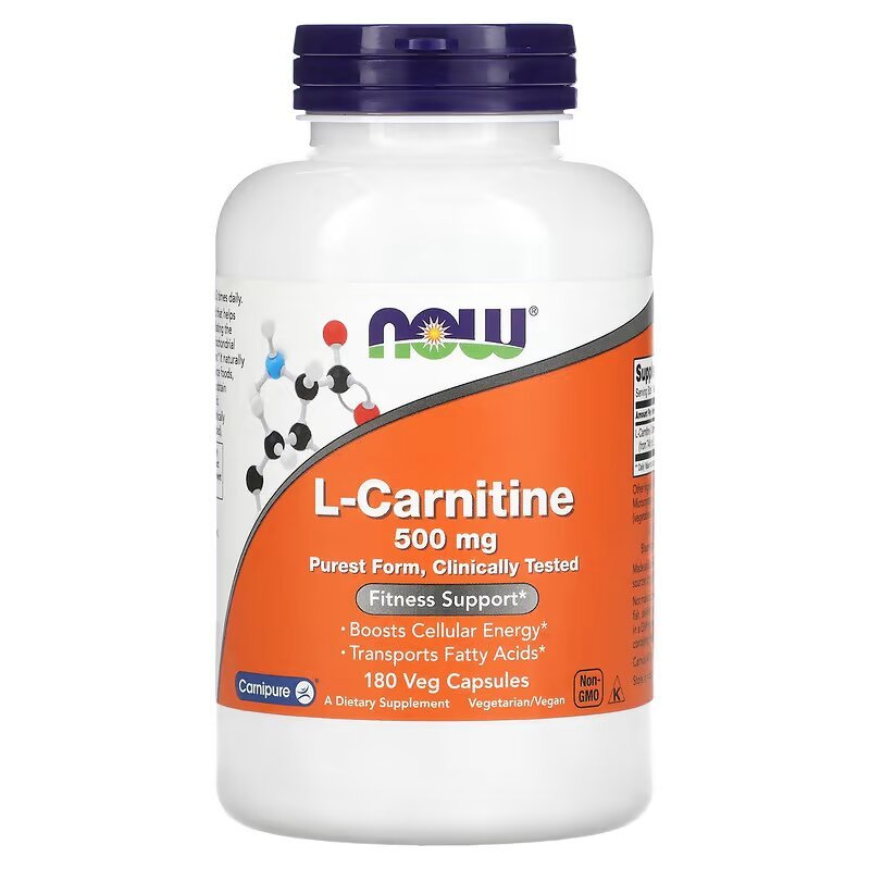 Жиросжигатель NOW L-Carnitine 500 mg, 180 вегакапсул,  ml, Now. Fat Burner. Weight Loss Fat burning 