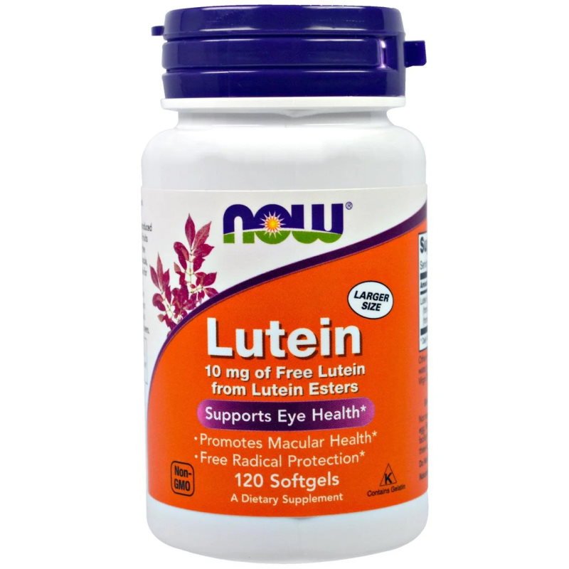 Натуральная добавка NOW Lutein 10 mg, 120 капсул,  мл, Now. Hатуральные продукты. Поддержание здоровья 