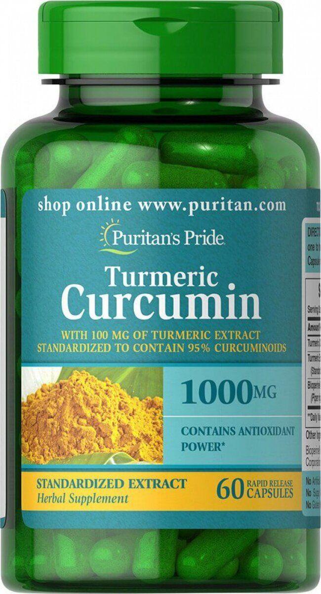 Куркумін Puritan's Pride Turmeric Curcumin with Bioperine 1000 mg 60 Caps,  ml, Puritan's Pride. Special supplements. 