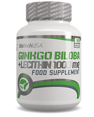Ginkgo Biloba+Lecithin, 90 шт, BioTech. Лецитин. Поддержание здоровья 