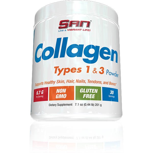 Collagen Types 1 and 3, 200 г, San. Коллаген. Поддержание здоровья Укрепление суставов и связок Здоровье кожи 