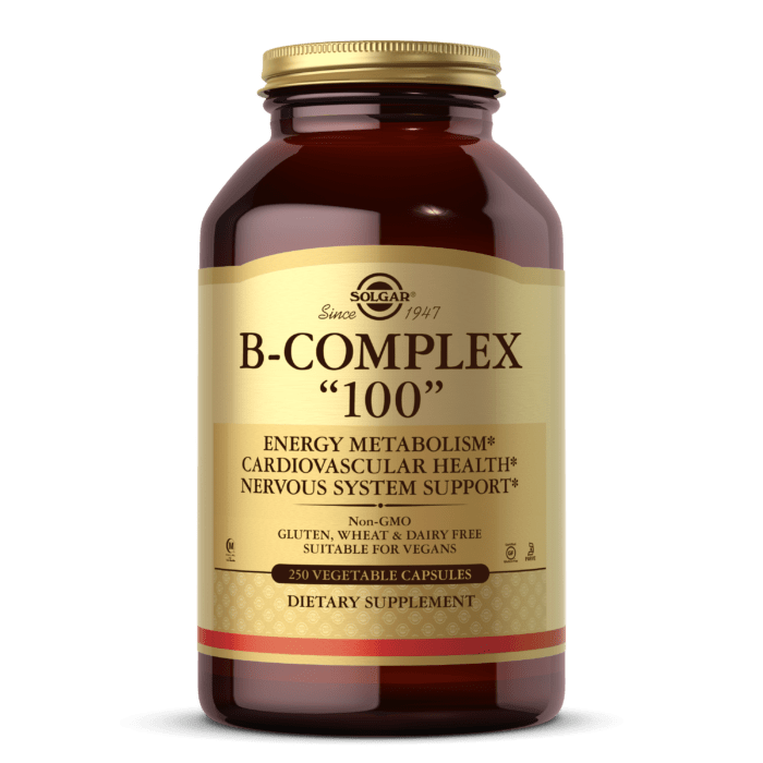 Комплекс витаминов группы Б Solgar B-Complex "100" (250 капс) солгар,  мл, Solgar. Витамин B. Поддержание здоровья 