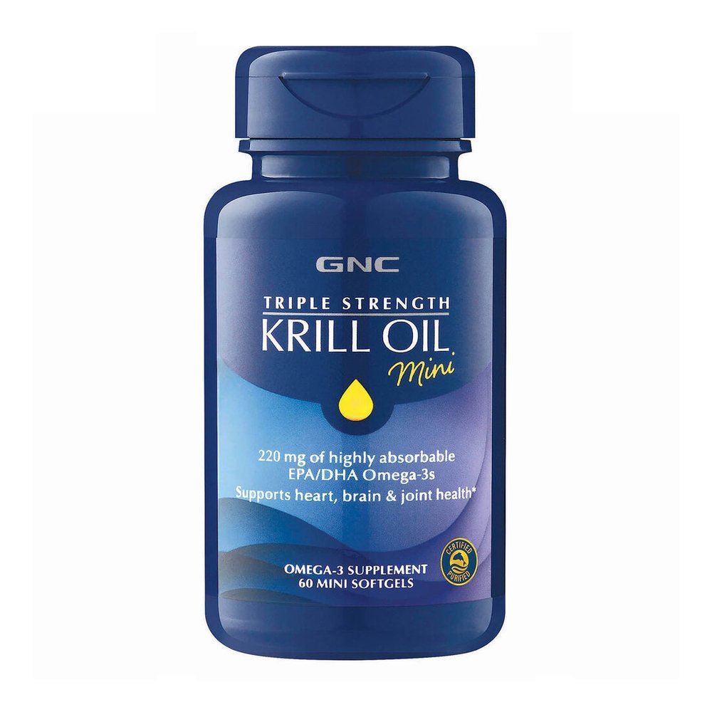 Жирные кислоты GNC Triple Strength Krill Oil Mini, 60 капсул,  ml, GNC. Fats. General Health 