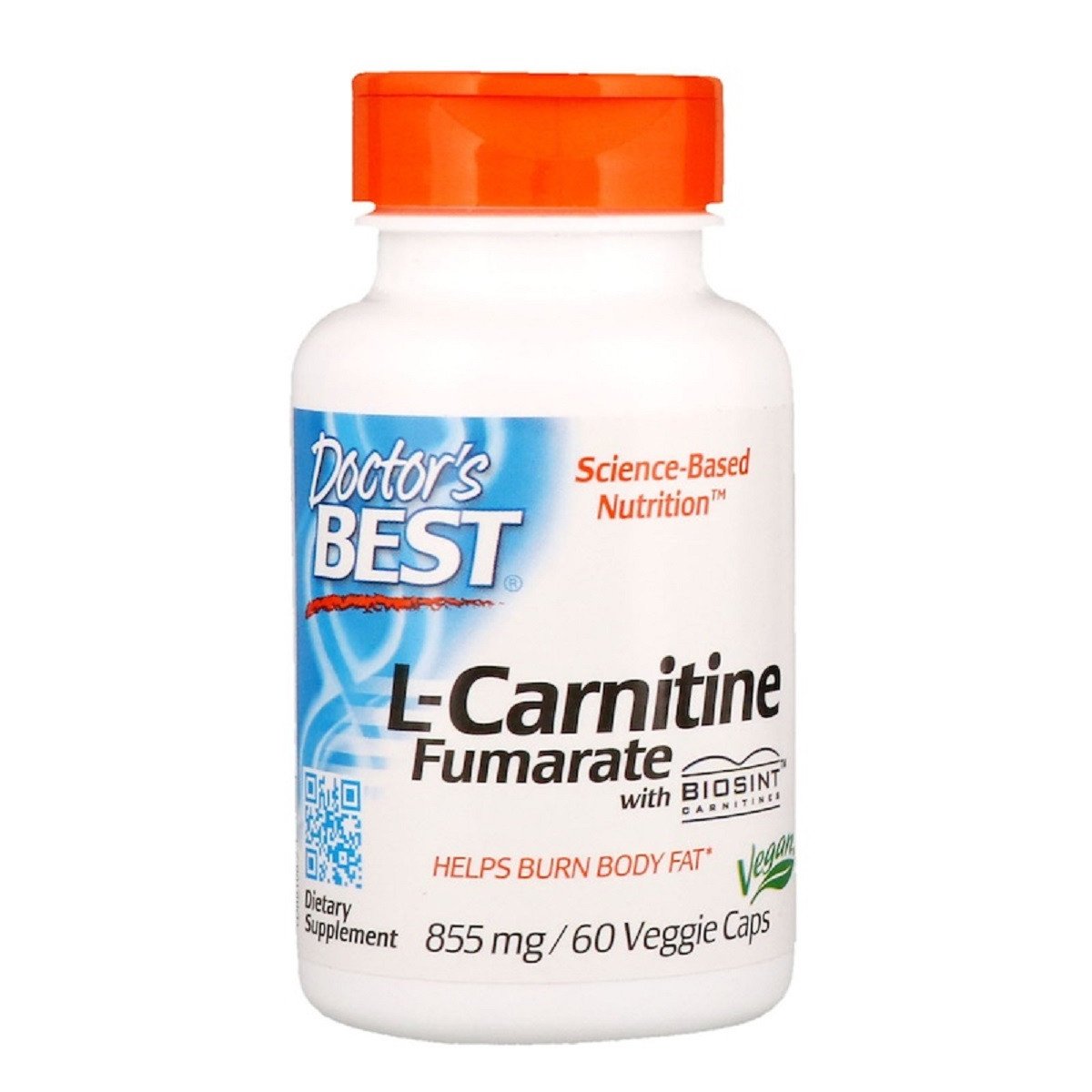 Л-карнитин Фумарат, L-Carnitine Fumarate, Doctor's Best, 855 мг, 60 капсул доктор бест,  мл, Doctor's BEST. L-карнитин. Снижение веса Поддержание здоровья Детоксикация Стрессоустойчивость Снижение холестерина Антиоксидантные свойства 