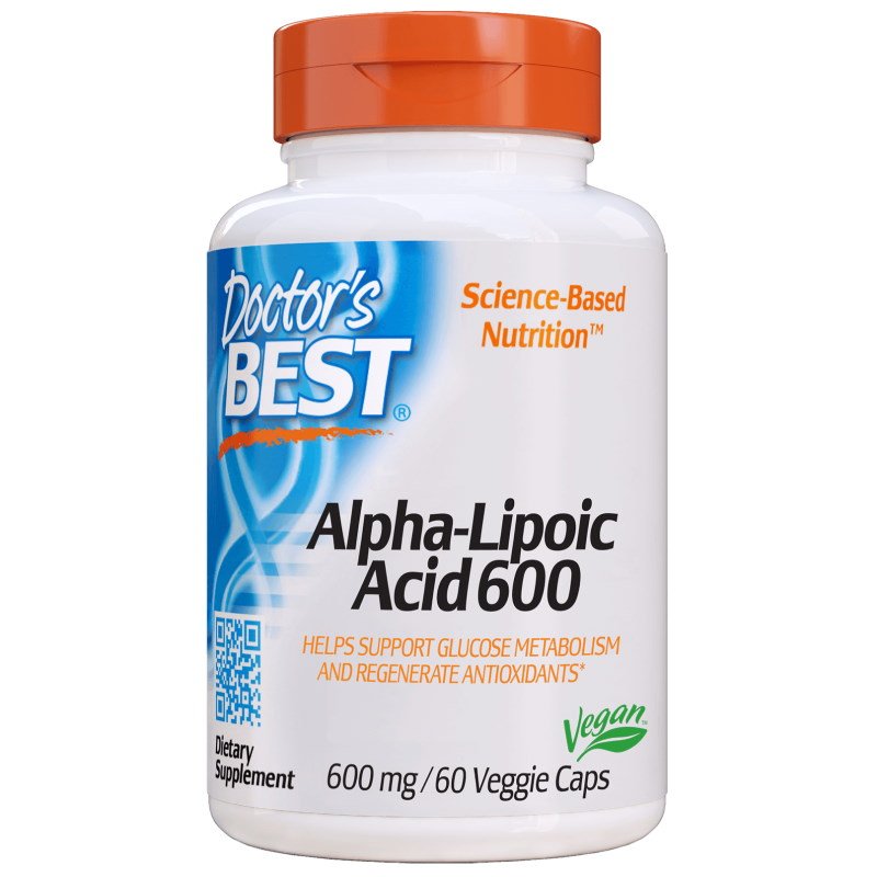 Витамины и минералы Doctor's Best Alpha-Lipoic Acid 600 mg, 60 вегакапсул,  ml, Doctor's BEST. Vitamins and minerals. General Health Immunity enhancement 