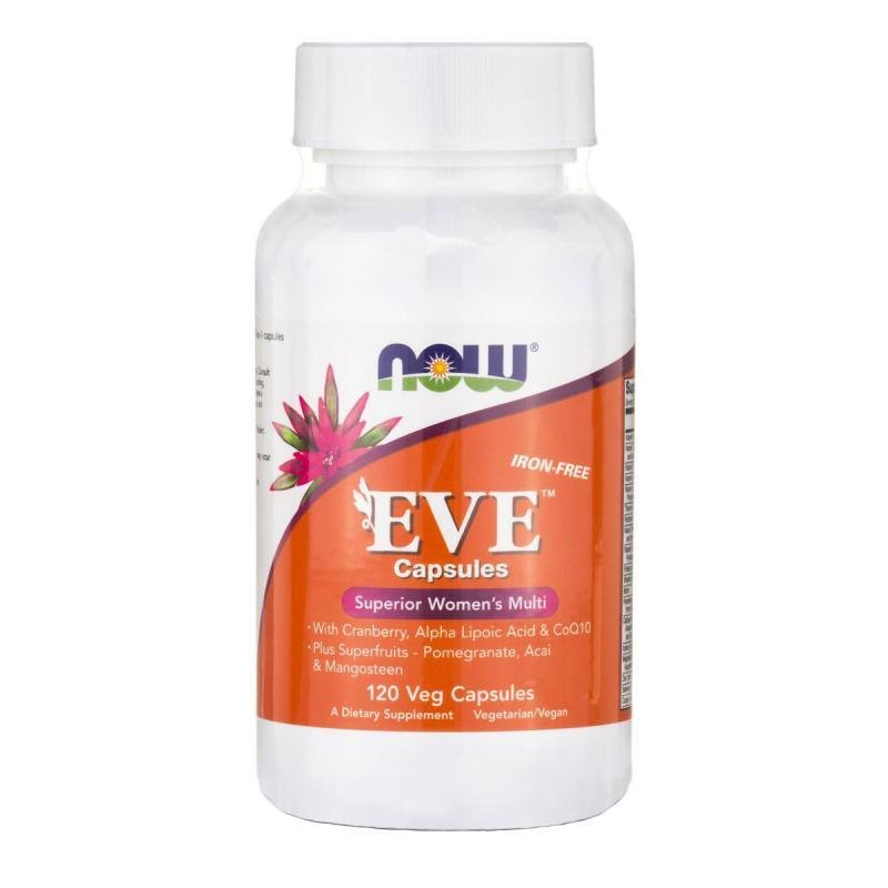 Eve Superior Women's Multi Iron-Free NOW Foods 120 Veggie Caps,  мл, Now. Витамины и минералы. Поддержание здоровья Укрепление иммунитета 