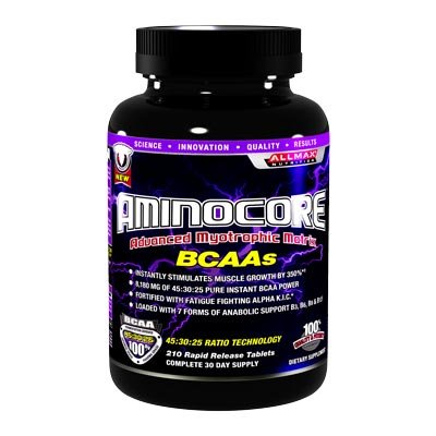 Aminocore, 210 шт, AllMax. BCAA. Снижение веса Восстановление Антикатаболические свойства Сухая мышечная масса 