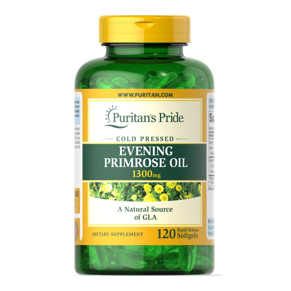 Puritan's Pride Жирные кислоты Puritan's Pride Evening Primrose Oil 1300 mg, 120 капсул, , 