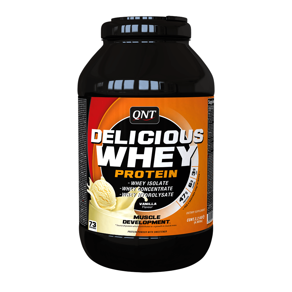 QNT Delicious Whey Protein 2,2 кг - Vanilla/Cream,  мл, QNT. Сывороточный протеин. Восстановление Антикатаболические свойства Сухая мышечная масса 