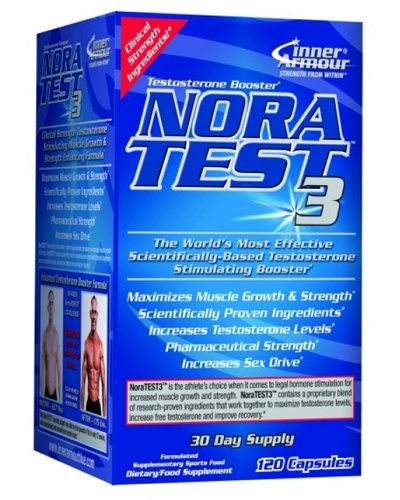 NoraTest 3, 120 шт, Inner Armour. Бустер тестостерона. Поддержание здоровья Повышение либидо Aнаболические свойства Повышение тестостерона 