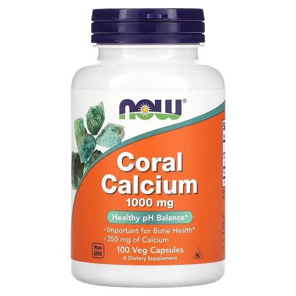 Витамины и минералы NOW Coral Calcium 1000 mg, 100 вегакапсул,  мл, Now. Витамины и минералы. Поддержание здоровья Укрепление иммунитета 