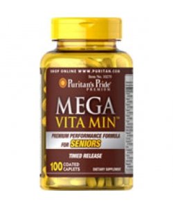 Mega Vita Min for Seniors, 100 шт, Puritan's Pride. Витаминно-минеральный комплекс. Поддержание здоровья Укрепление иммунитета 