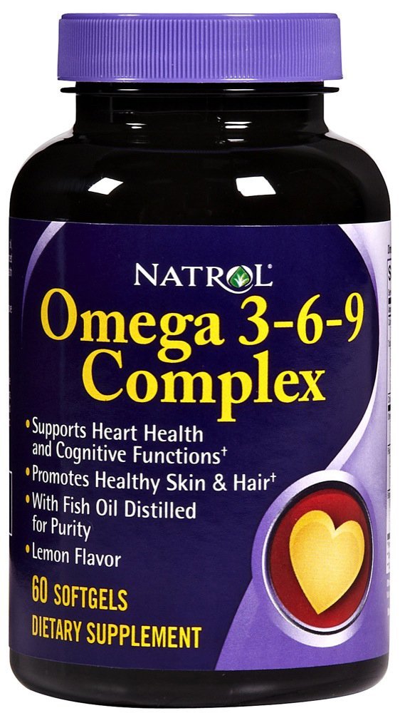 Omega 3-6-9 Complex, 60 шт, Natrol. Комплекс жирных кислот. Поддержание здоровья 