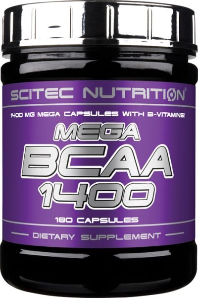 Mega BCAA 1400, 180 piezas, Scitec Nutrition. BCAA. Weight Loss recuperación Anti-catabolic properties Lean muscle mass 