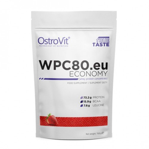 Протеин OstroVit ECONOMY WPC80.eu, 700 грамм Клубника,  ml, OstroVit. Protein. Mass Gain स्वास्थ्य लाभ Anti-catabolic properties 