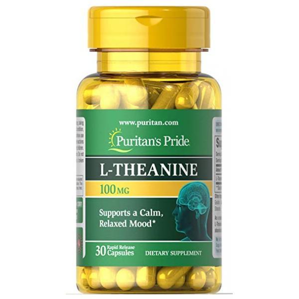 Л-теанин Puritan's Pride L-Theanine 100 mg (60 капс) пуританс прайд,  мл, Puritan's Pride. Теанин. 