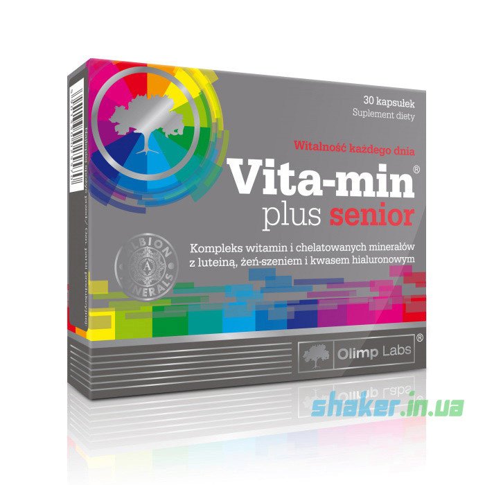 Витамины для мужчин Olimp Vita-Min Plus Senior (30 капс) олимп,  мл, Olimp Labs. Витамины и минералы. Поддержание здоровья Укрепление иммунитета 