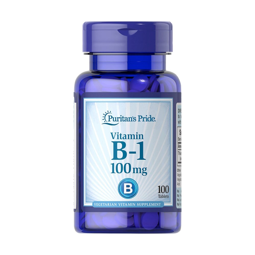 Витамины и минералы Puritan's Pride Vitamin B-1 100 mg, 100 таблеток,  ml, Puritan's Pride. Vitamins and minerals. General Health Immunity enhancement 