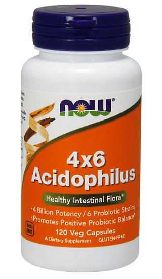 4x6 Acidophilus, 120 шт, Now. Спец препараты. 