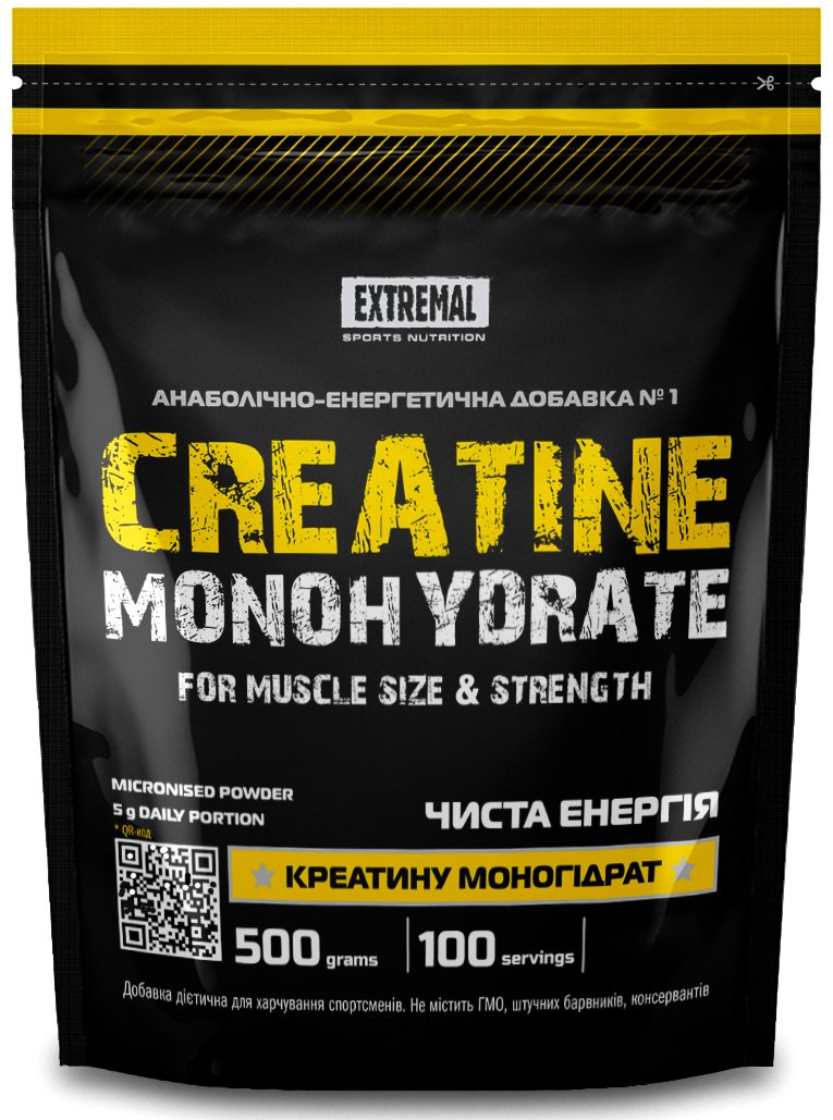 Креатин Extremal Creatine monohydrate пакет 0,5 кг,  мл, Extremal. Креатин. Набор массы Энергия и выносливость Увеличение силы 