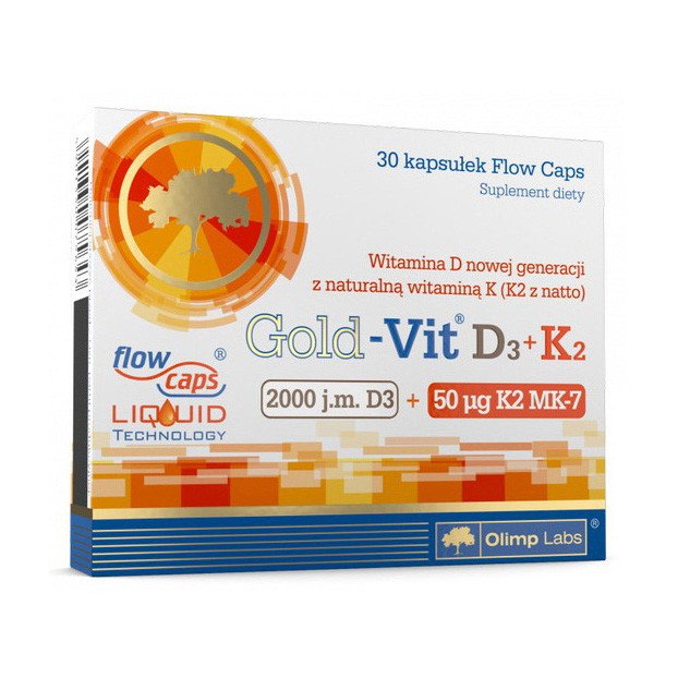 Olimp Labs Витамин D3 + K2 Olimp Gold-Vit D3 + K2 2000 IU/50 µg 30 капсул, , 