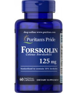 Forskolin 125 mg, 60 шт, Puritan's Pride. Бустер тестостерона. Поддержание здоровья Повышение либидо Aнаболические свойства Повышение тестостерона 