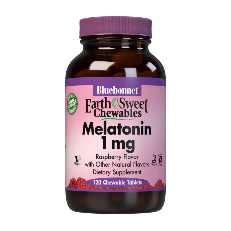 Bluebonnet Nutrition Мелатонин Bluebonnet Nutrition Melatonin 1 mg 120 жевачек Малина, , 
