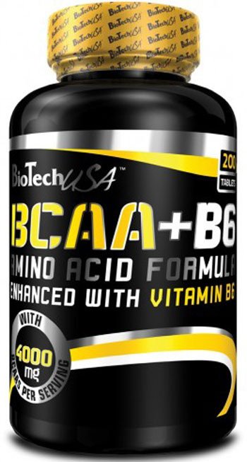 BCAA + B6 BioTech USA 200 tabs,  ml, BioTech. BCAA. Weight Loss recovery Anti-catabolic properties Lean muscle mass 