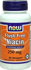 Flush-Free Niacin 250, 90 шт, Now. Витамин B. Поддержание здоровья 