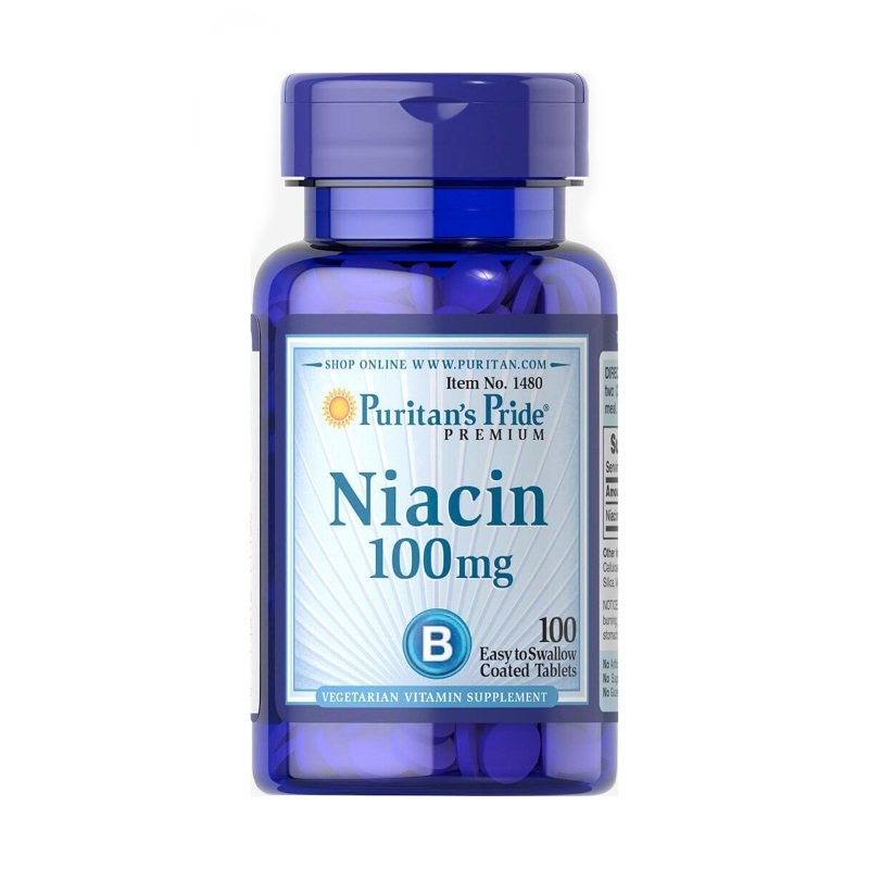 Витамины и минералы Puritan's Pride Niacin 100 mg, 100 таблеток,  мл, Protein Factory. Витамины и минералы. Поддержание здоровья Укрепление иммунитета 