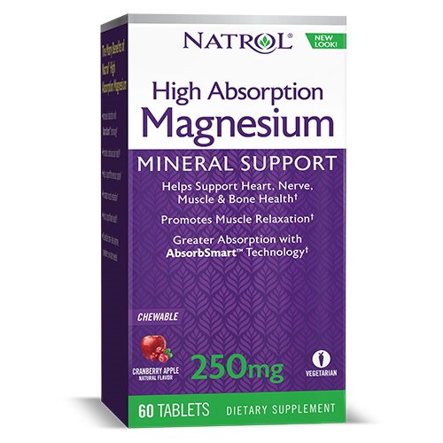 Витамины и минералы Natrol Magnesium, 60 жевательных таблеток,  мл, Nanox. Витамины и минералы. Поддержание здоровья Укрепление иммунитета 