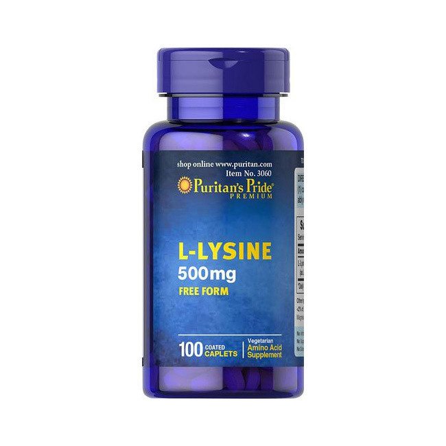 Лизин Puritan's Pride L-Lysine 500 mg (100 таб) пуританс прайд,  мл, Puritan's Pride. Лизин. 