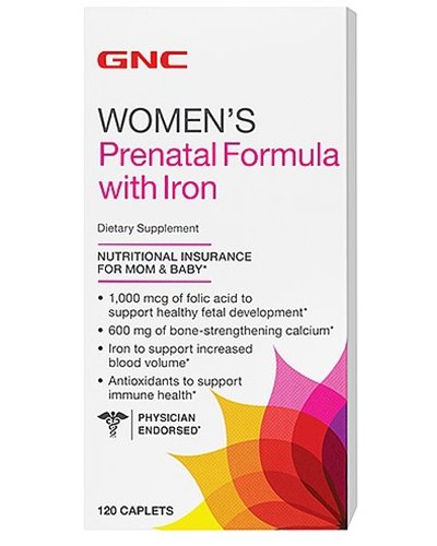 Women's Prenatal Formula With Iron, 120 шт, GNC. Витаминно-минеральный комплекс. Поддержание здоровья Укрепление иммунитета 