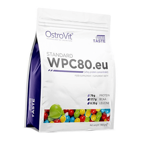 Протеїн OstroVit Standard WPC80.eu - 900 г (Bubble Gum),  мл, OstroVit. Протеин. Набор массы Восстановление Антикатаболические свойства 