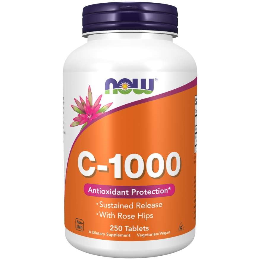 Витамины и минералы NOW Vitamin C-1000, 250 таблеток,  ml, Now. Vitamins and minerals. General Health Immunity enhancement 