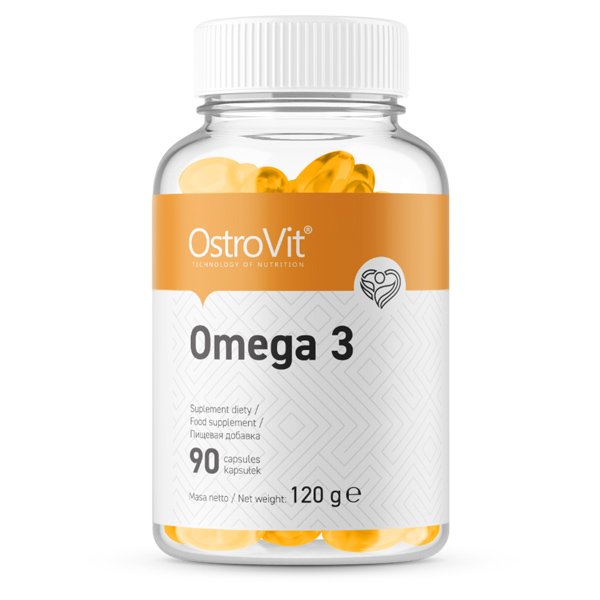 Жирные кислоты OstroVit Omega 3, 90 капсул,  ml, OstroVit. Omega 3 (Aceite de pescado). General Health Ligament and Joint strengthening Skin health CVD Prevention Anti-inflammatory properties 