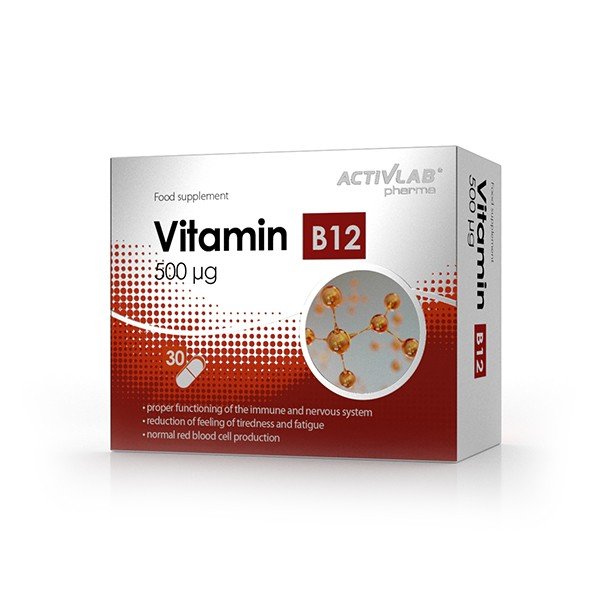 Витамины и минералы Activlab Vitamin  B12 500 mcg, 30 таблеток,  ml, ActivLab. Vitamina B. General Health 