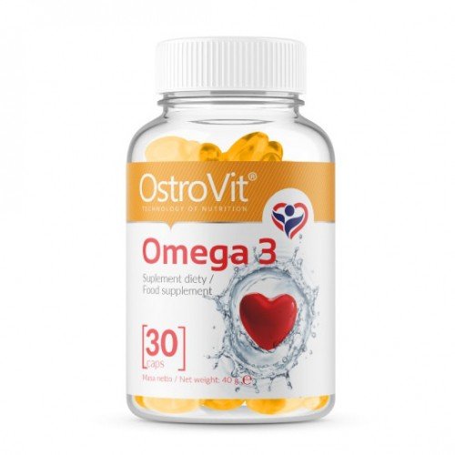 Omega 3, 30 pcs, OstroVit. Omega 3 (Fish Oil). General Health Ligament and Joint strengthening Skin health CVD Prevention Anti-inflammatory properties 