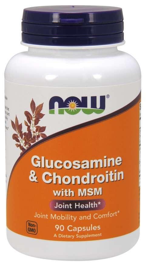 Glucosamine & Chondroitin with MSM NOW Foods 90 Caps,  мл, Now. Хондропротекторы. Поддержание здоровья Укрепление суставов и связок 