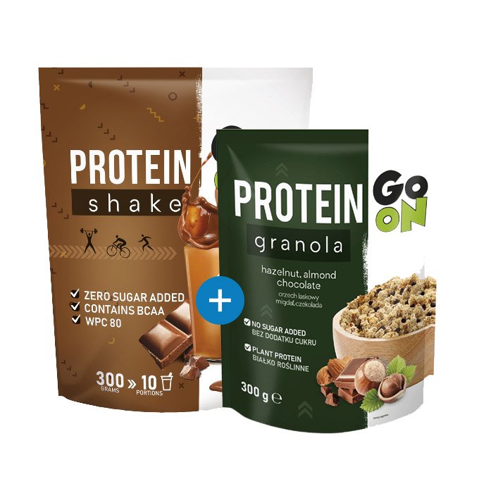 Протеин GoOn Protein Shake, 300 грамм + GoOn Protein Granola, 300 грамм, SALE,  мл, Go On Nutrition. Протеин. Набор массы Восстановление Антикатаболические свойства 