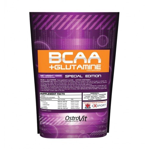 BCAA+Glutamine, 1000 g, OstroVit. Complejo de aminoácidos. 