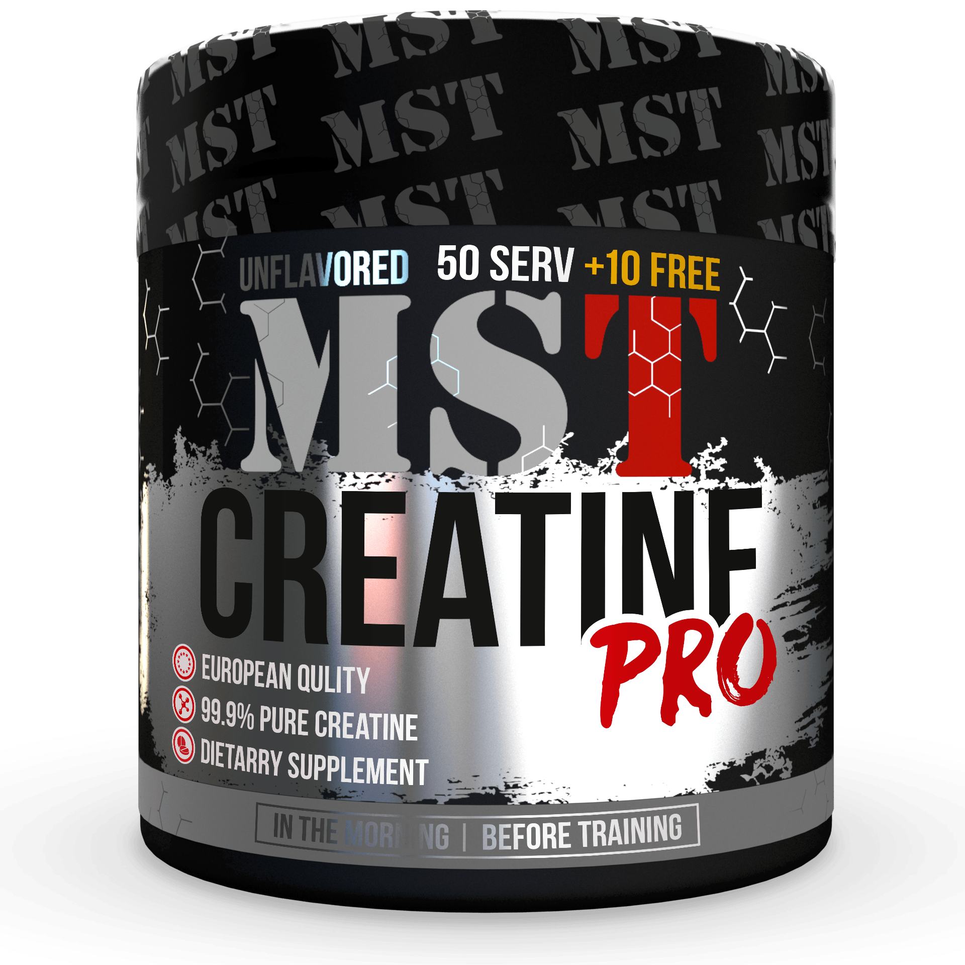 Creatine Pro, 300 г, MST Nutrition. Креатин моногидрат. Набор массы Энергия и выносливость Увеличение силы 