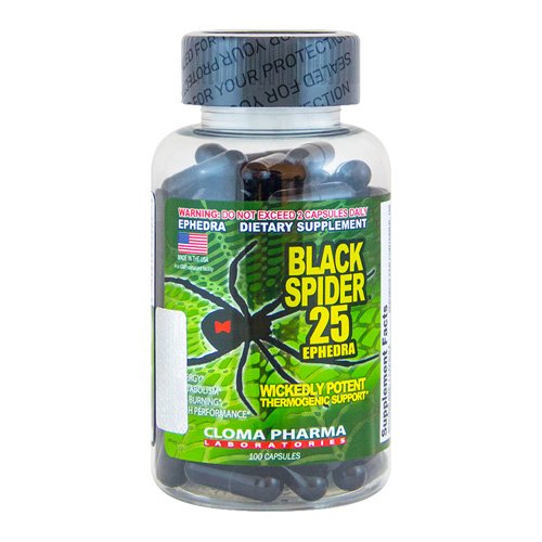 Cloma Pharma Black Spider 100 капс Без вкуса,  мл, Cloma Pharma. Термогеники (Термодженики). Снижение веса Сжигание жира 